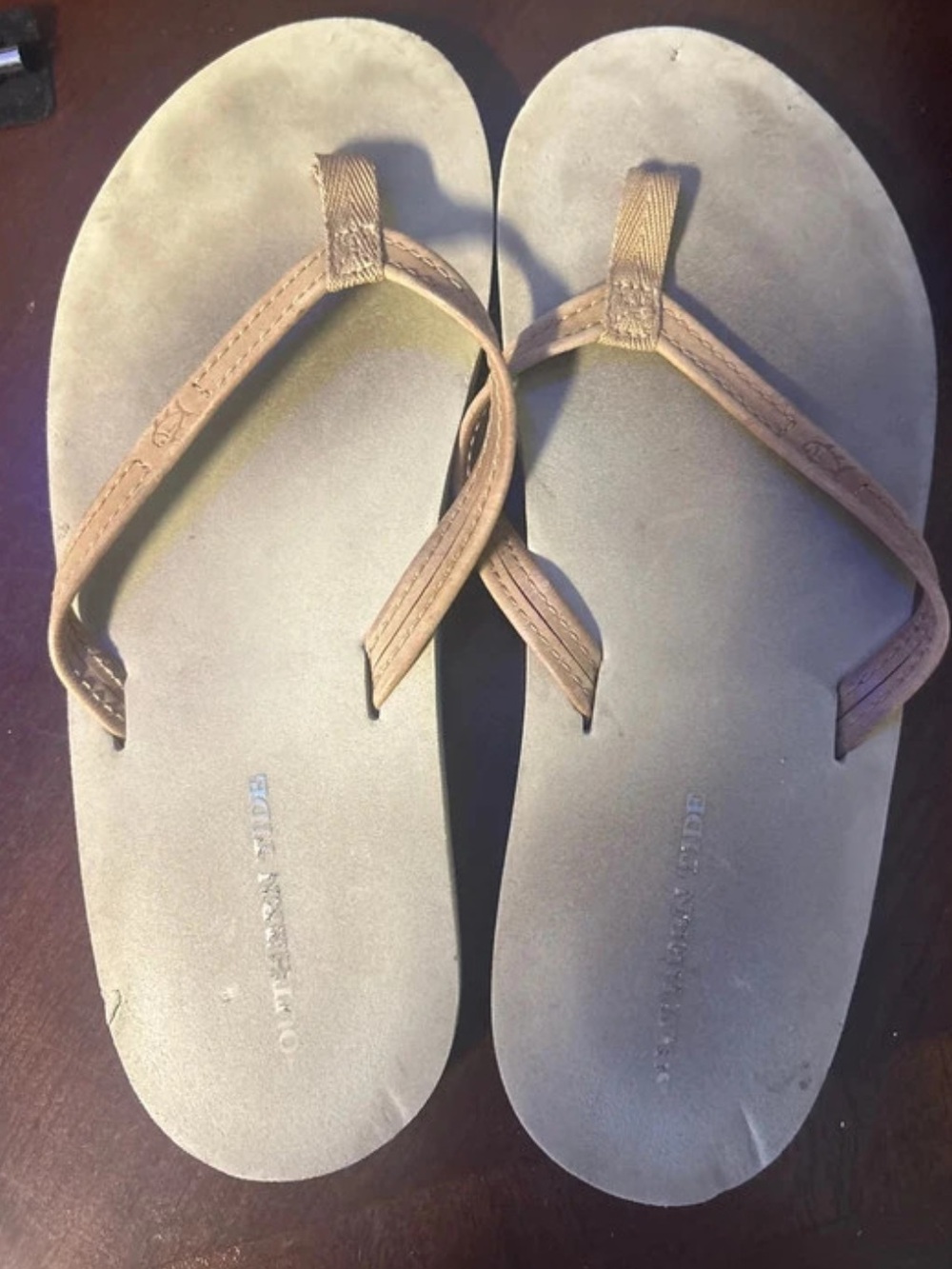 Southern Tide Tan and Brown Women's Flip Flop Sandals